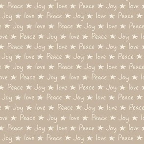 Love, joy, peace, stars, typography, neutral