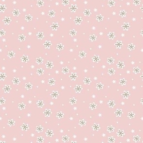 winter snowflakes, pink 