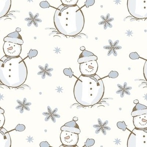 winter_ Snowman_ snowflakes 
