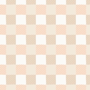 Peachy Striped Checkerboard