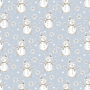 ( small ) winter_ Snowmen_ snowflakes_ ice blue 