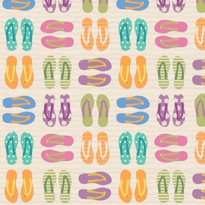 Flip Flop Sandals Pattern 10 Inch Repeat