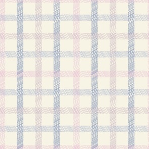 Stitched Gingham on White 9 in