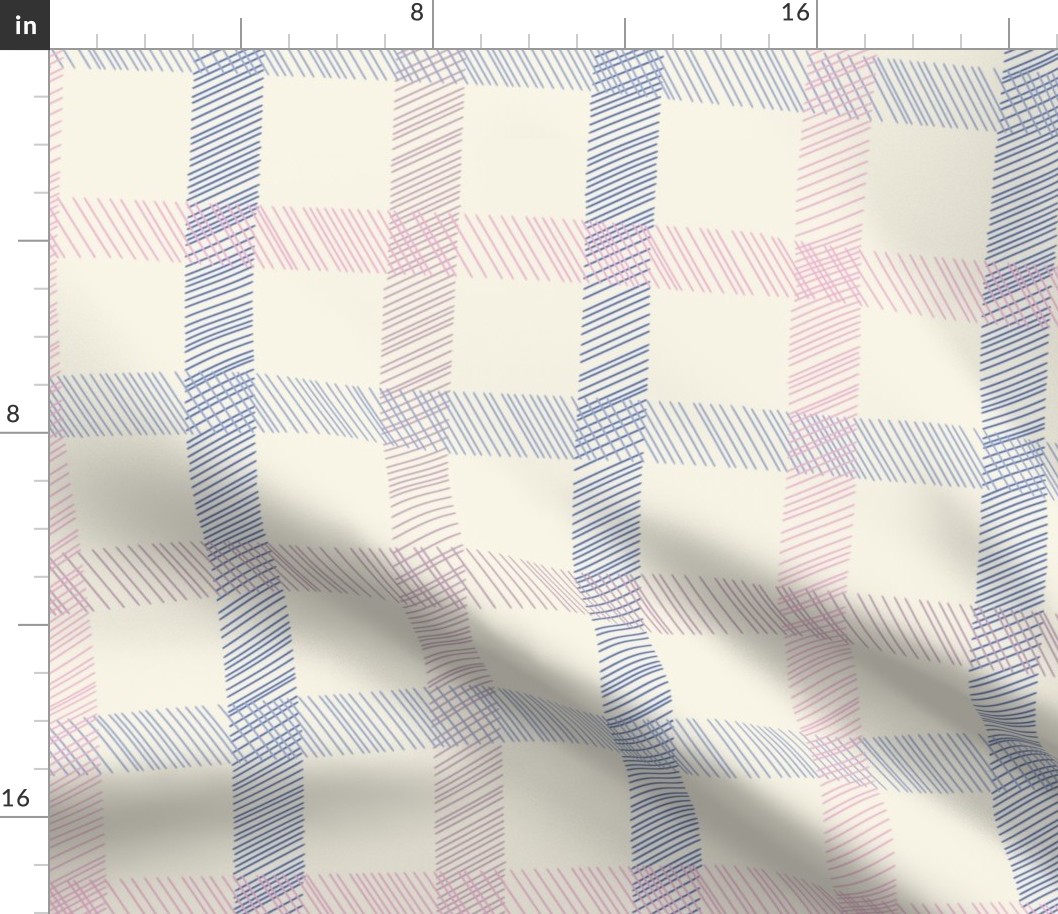 Stitched Gingham on White 15 in