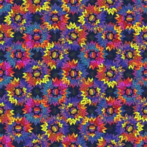 Flowers with Colors Navy Background