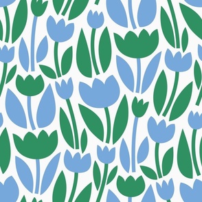 Dancing Tulips / Blue & Green