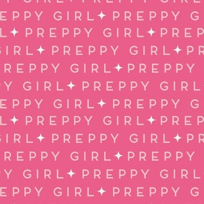 Bubblegum pink preppy girl written , back to school text for girls in  medium scale