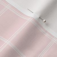 Hand drawn pink and white grid |2 inch white  grid lines on pastel pink