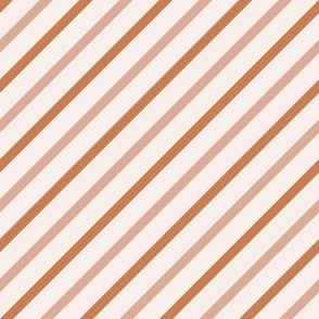 Boho diagonal earth tone stripes in tan and gold bown | 1/4 inch thick 