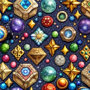 Fancy Jewel Pixel Art - Puzzle Game Treasure Inspired Graphics Design