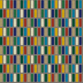 Blocks of Color in Red Green and Blue on Grey - Small