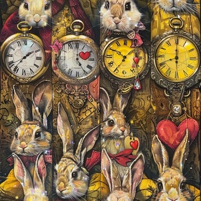Alice in Wonderland White Rabbit Collage of Time