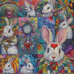 Alice in Wonderland White Rabbit Collage