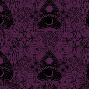 Pentagrams Ouija Planchette Witchy Knots Plum And Black
