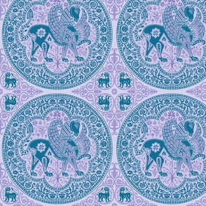 Byzantine Beast - Teal and Lilac
