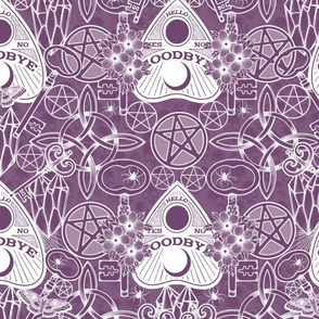  Pentagrams Ouija Planchette Witchy Knots Plum And White