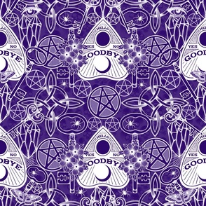  Pentagrams Ouija Planchette Witchy Knots Dark Purple And White