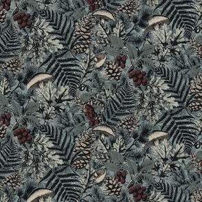 Tossed Vintage Botanical // Medium Scale // A Rustic Modern Forest Floor Illustration