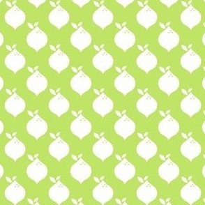 Lime with leaves pattern-white and green