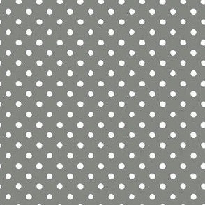 Small Handdrawn Dots - rainbow quilting collection - white on Pewter gray - Petal Signature Cotton Solids coordinate