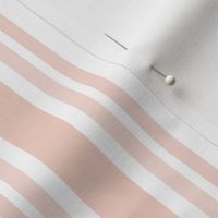 Medium - 5 stripes - Light pink on white - Soft shell very light pink - classic coastal neutral wallpaper - Farmhouse ticking stripe