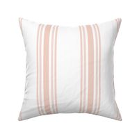 Medium - 5 stripes - Light pink on white - Soft shell very light pink - classic coastal neutral wallpaper - Farmhouse ticking stripe