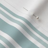 Medium - 5 stripes - green blue on white - Cloudy Coastal Blue - classic coastal neutral wallpaper - Farmhouse ticking stripe