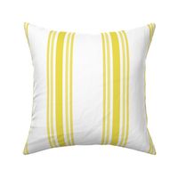 Medium - 5 stripes - Yellow on white - Indian Yellow - classic coastal neutral wallpaper - Farmhouse ticking stripe - happy nursery gender neutral