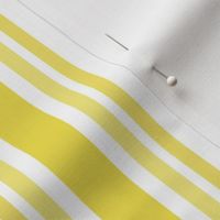 Medium - 5 stripes - Yellow on white - Indian Yellow - classic coastal neutral wallpaper - Farmhouse ticking stripe - happy nursery gender neutral