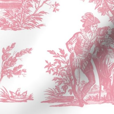 Marseilles Toile  ~ Sloane Pink on White ~ Jumbo