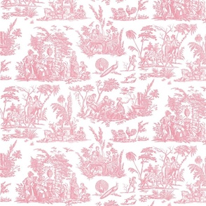 Marseilles Toile ~ Sloane Pink on White ~ Large