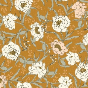 Floral Thicket // Wildflower Scatter // Rusty Orange, Peach & Cream // 