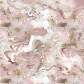 Liquid Marble- Pink/Brown/Gold Wallpaper - New