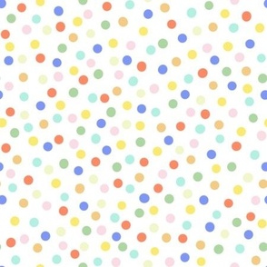 Small | Colorful Dots Fun Summer Cheery Polka Dot Scattered