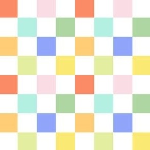 Small | Retro Colorful Checker Multi-colored Fun Squares Checkerboard