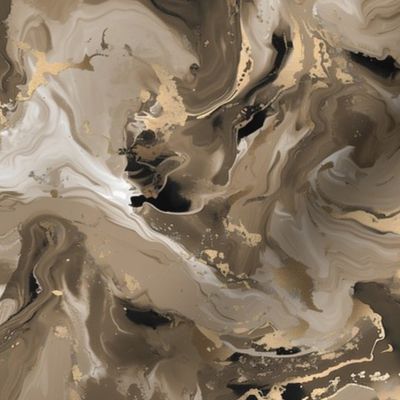 Liquid Marble- Coffee/Gold Wallpaper - New
