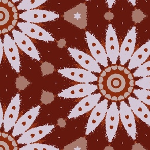 Neolithic Bloom - Bold floral print in ancient pigments