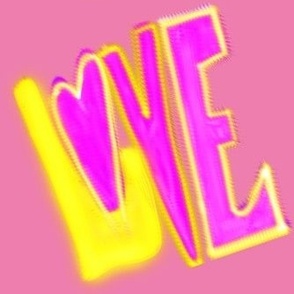 Love on Pink / Colorful Handlettering Love