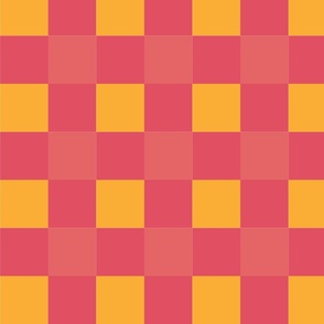 Gingham - Orange And Two Pinks.