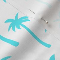 Aqua blue palm trees on white