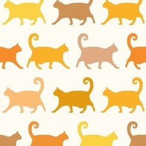Plump Cats Walking - Orange - Medium