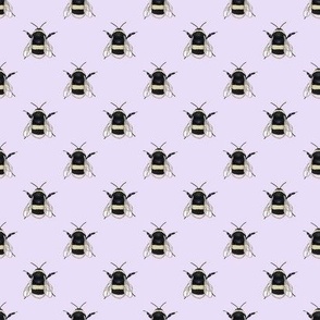 Small Bumblebees on Pale Purple