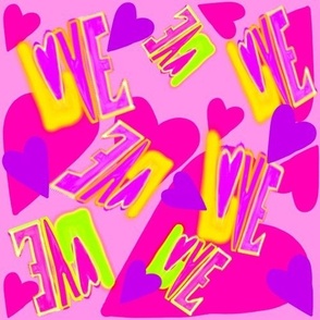 LOVE / Colorful Hand-lettering Love