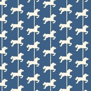 Circus Merry Horse in soft white and dark blue