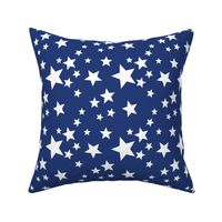 White Stars on Navy Blue