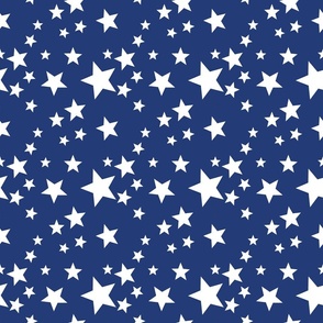 White Stars on Navy Blue