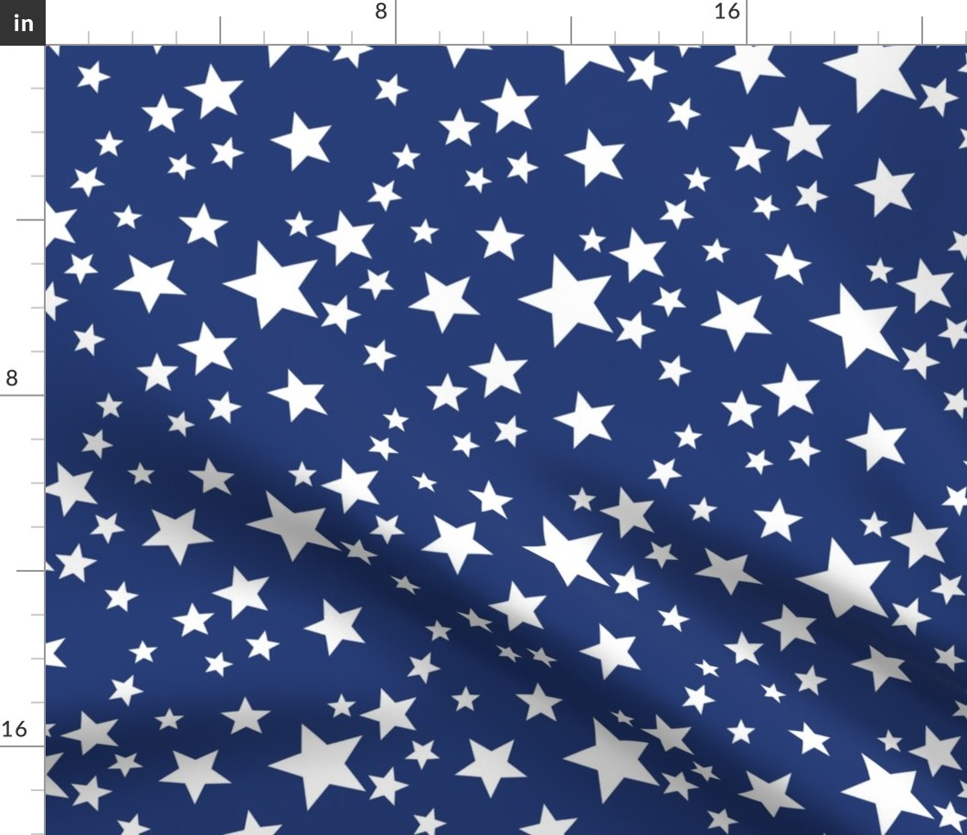 White Stars on Navy Blue