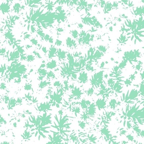 Stylized flora in green-cyan and white. Jumbo scale