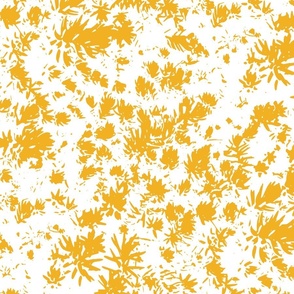 Stylized flora in orange and white. Jumbo scale