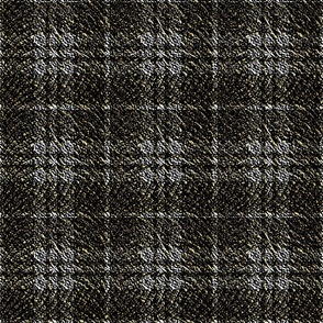 Faux Tweed Grey and Brown Plaid in Deep Texture 